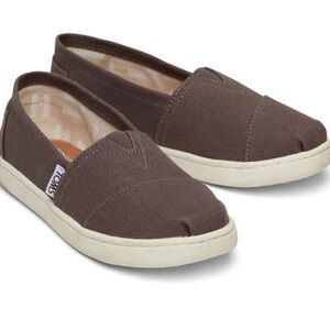 Toms Kids Alpargata Brown Loafers Comfortable Slip-Ons Size 1